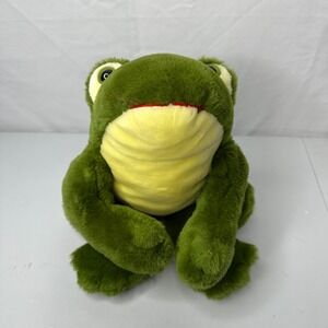 Vintage 1991 Ty Large Croaking Frog Green Beanie Baby Plush Stuffed Animal Toy